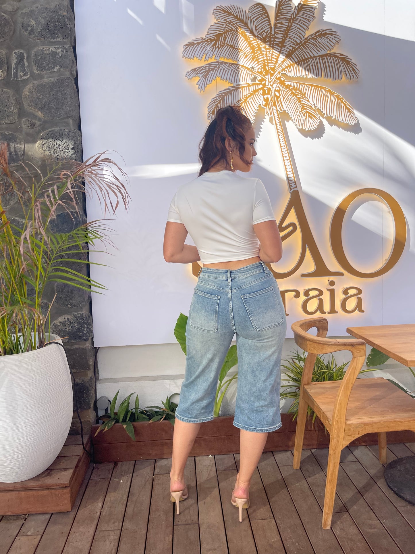 Pantacourt Jeans Marine